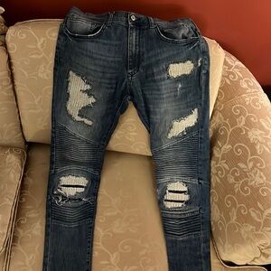 ZARA RIBBED / DISTRESSED JEANS SKINNY